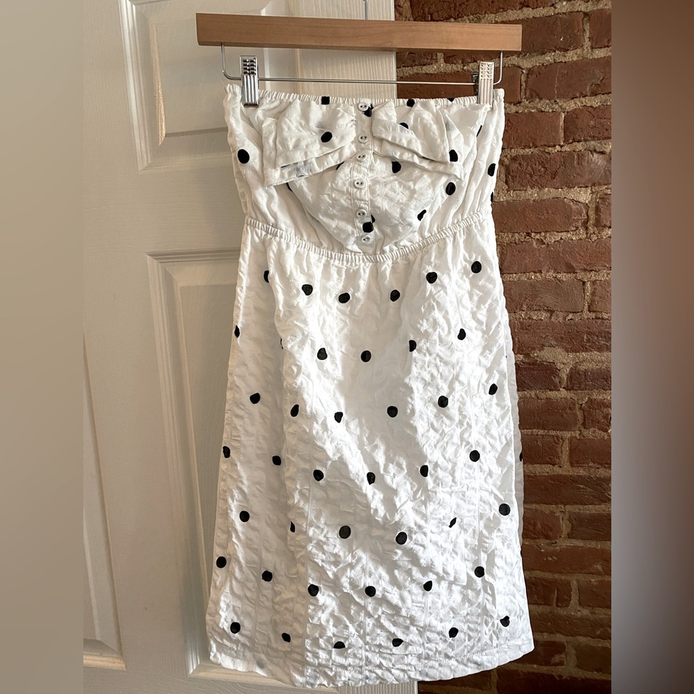 Urban Outfitters Kimchi Blue Polka Dot Strapless Mini Dress